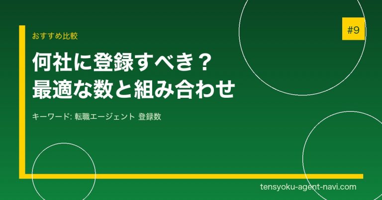 転職エージェントは何社登録すべき？プロが教える最適な数と組み合わせ